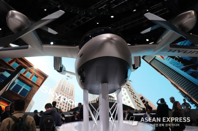 현대자동차는 CES 2020 전시장에 하늘차 콘셉트 모델인 S-A1을 공개했다. / 사진=최규현 기자