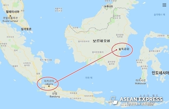 인도네시아 새 수도로 낙점된 보르네오섬 동 칼리만탄.