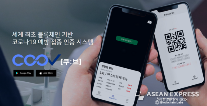코로나19 예방접종인증 앱 쿠브 / 사진=블록체인랩스 제공