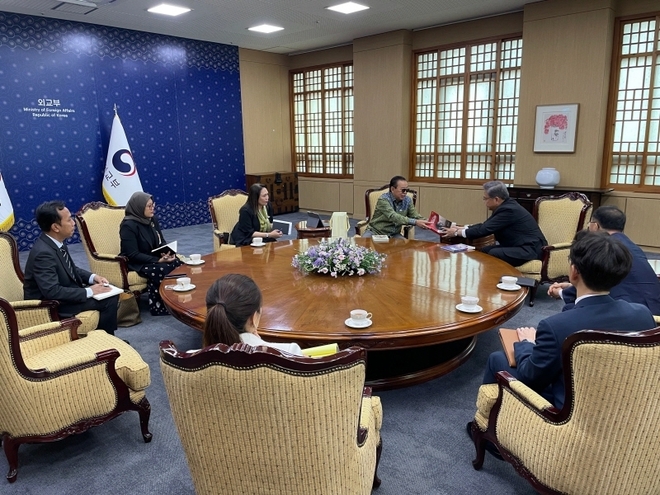 간디 솔리스티얀토 주한 인도네시아 대사가 박진 외교부 장관을 만나 이임인사를 했다. 사진=주한 인도네시아대사관