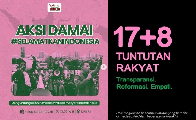인도네시아 전역 대학생 총학생회(Badan Eksekutif Mahasiswa Seluruh Indonesia, BEM SI)의 인스타그램 캡처