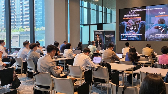 싱가포르에서 열린 커넥트 2025에서는 한국의 유망 스타트업 14개사를 글로벌 대기업과 투자자들에게 소개했다. 사진=티비지파트너스